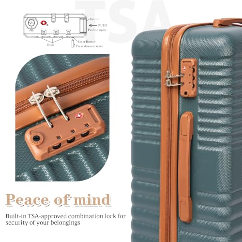 Image of Cobens 5 Piece Luggage Sets with Spinner Wheels,20 inch,24 inch,28 inch,IceBlue
