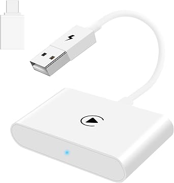 Wireless Carplay Adapter for Apple Carplay Wireless Adapter Convert Wired to Wireless CarPlay Dongle for Wireless Control Plug & Play Fit for Cars from 2015 for iPhone, White