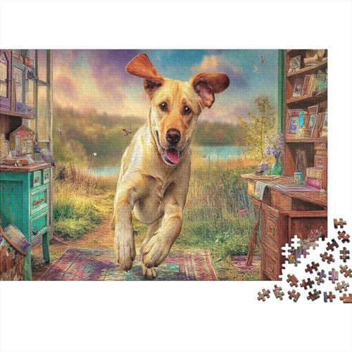 Puzzle de Labrador de 1000 piezas en papel reciclado premium, diseño realista de 70x50cm