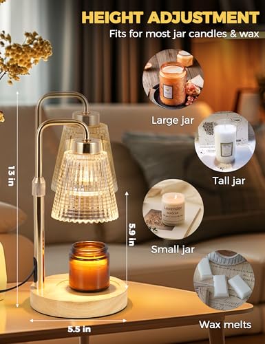 Godonlif Candle Warmer Lamp With Timer Dimmable, Birthday Gifts For Women Mom, House Warming Gifts New Home Decor, Wax Melt Warmer For Jar Candles With 2 Bulbs - 5