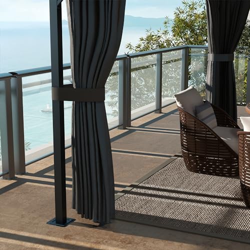 Outsunny 4 x 3m Polycarbonate Hardtop Gazebo for Outdoor Use, Garden Patio Structure with Curtains, Netting, Double Roof, Aluminium Frame for Lawn, Yard, or Deck - Image 8