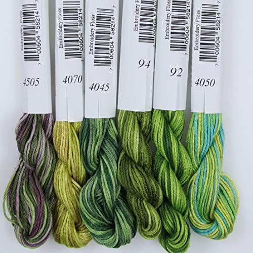 KCS Big skeins of 25 Meters/Skein Size 25 Color Variegated Cross Stitch Stranded Threads,6 skeins,01