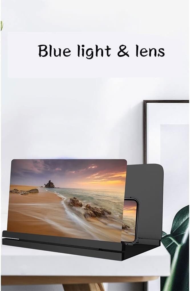 3D Phone Screen Magnifier with Foldable Stand – HD Amplifier & Projector for Videos, Movies Magnifies 3-4X, Eye Protection, Supports All Smartphones Portable Lightweight