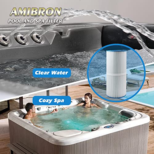 AmiBron PWK35B Replaces Hot Springs Limelight Series Spa Filters, Compatible with Watkins 1642301-1, 78161, 78286, Filbur FC-3921, Pleated Fabric Filter Media 2 Pack