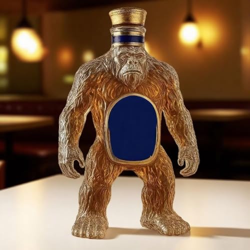 SDGBCXD Decantador, Botella de Whisky Gorila 3D 300 ml, decantador Vidrio, dispensador Licor con Forma Animal Divertido(D)