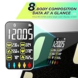 RunStar Scale for Body Weight, 8 Electrodes High Accurate Rechargeable Composition Analyzer with BMR Index Body Fat Digital Scale Composition Muscle & Fat Measurement Large Display 400lb