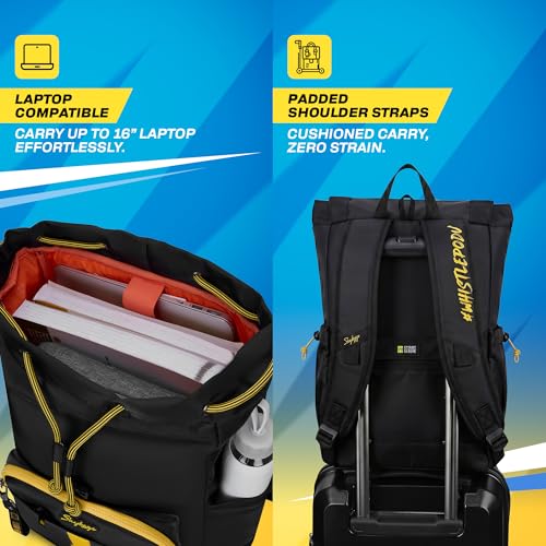 Image of Skybags Yellove 15.6 inch Compatible Laptop Backpack 21L | 1 Compartment with Quick-Access Front Pocket & Rain Cover | Tablet Sleeve & Side Pocket | CSK Collage & Travel Backpack for Men & Women