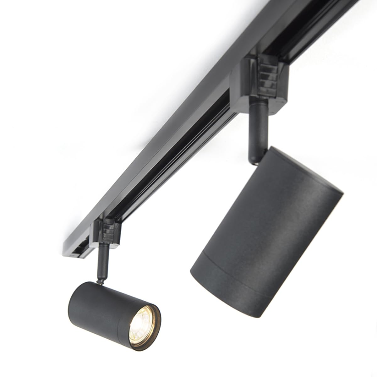 QAZQA Moderno Modern railsysteem met 6 spots zwart 1-fase 300cm - Iconic Jeana Acero Alargada/Redonda Adecuado para LED Max. 6 x 50 Watt