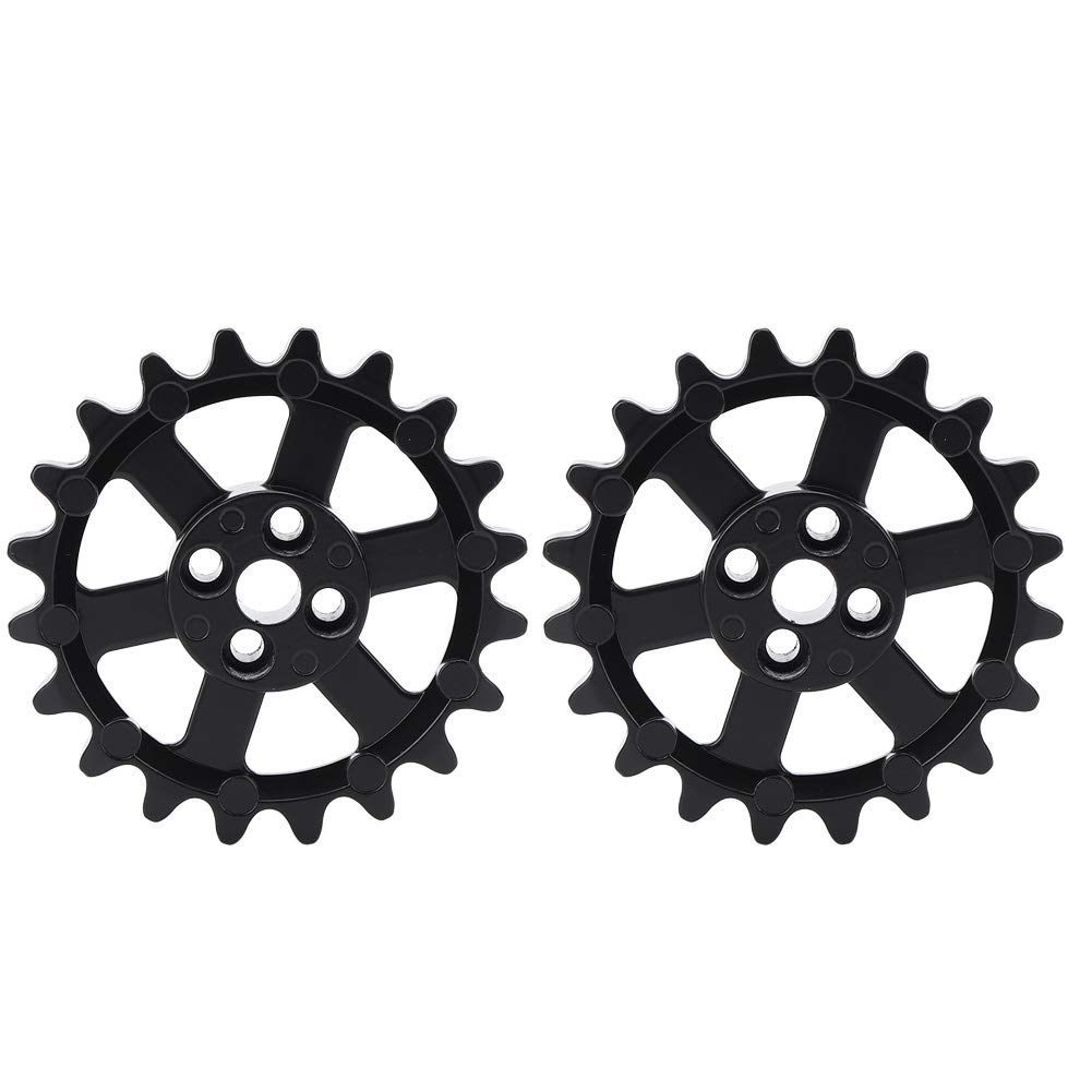 NDNCZDHC 2PCS 20 Teeth Sprockets Aluminum Alloy Mechanical Roller Chain Sprockets Track Gear Industrial Robot Parts for DC motor, 65x15x8mm