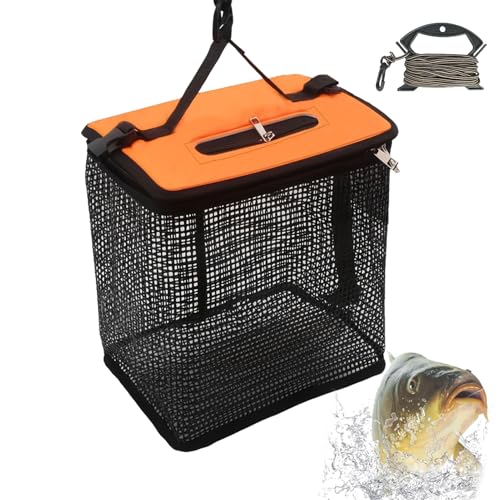 Panier à poisson flottant pliable en caoutchouc pour la pêche en étang