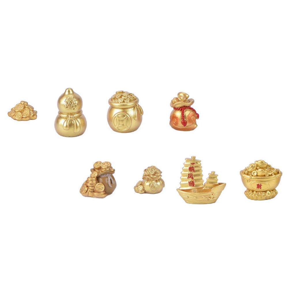 TDMKT 8pcs 2021 Chinese Fortune Coins Feng Shui Coins New Year Gold Coin Ornaments Coins Charm Bonsai Fortune Money Tree for Luck Wealth Health to Friends Family Lover (Golden)