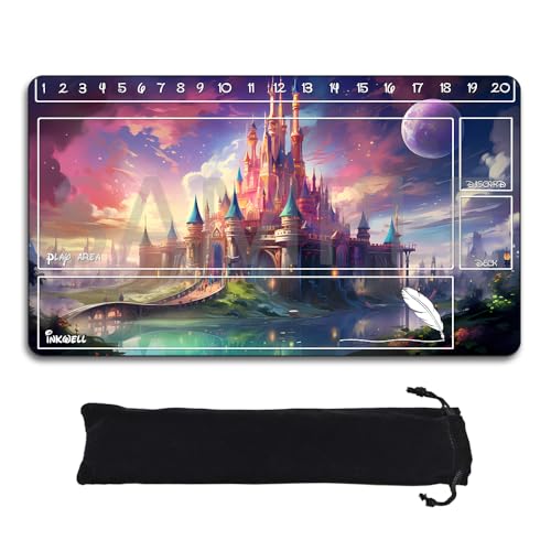 Lorcana Tapis de Jeu Compatible JCC 61 x 35,6 cm en Caoutchouc antidérapant avec Zones et Sac de Rangement Gratuit (DIS45)