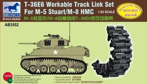 Chenilles T36E6 Bronco Models ab3552 accessoire maquette Stuart M5 M8