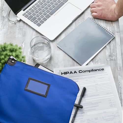 Bolsa para documentos elegante y resistente con sistema HIPAA azul real 15x19 5