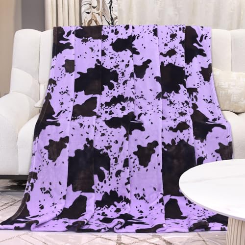 Image of Twin Size Blanket for Bed, Soft Cozy Purple Twin Fleece Throw Blanket for Travel Camping, All Season Bedroom Living Room Home Decor,60x80Inches