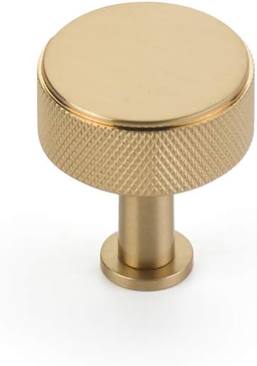 Schaub Pub House Collection 1-1/4 in. (32mm) Knurled Knob, Signature Satin Brass - 5002-SSB