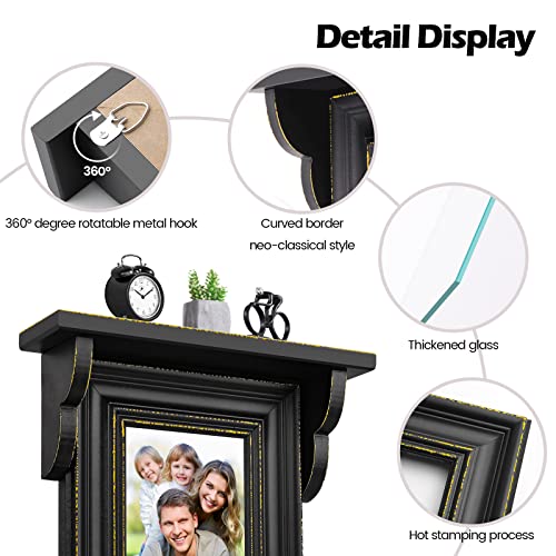 Jofung Memorial Picture Frame 4*6 With Solid Wood, Photo Frames With Glass Display For Wall Mount Or Tabletop Display, A Souvenir To Your Family Or Pet, Single Black #TOP4