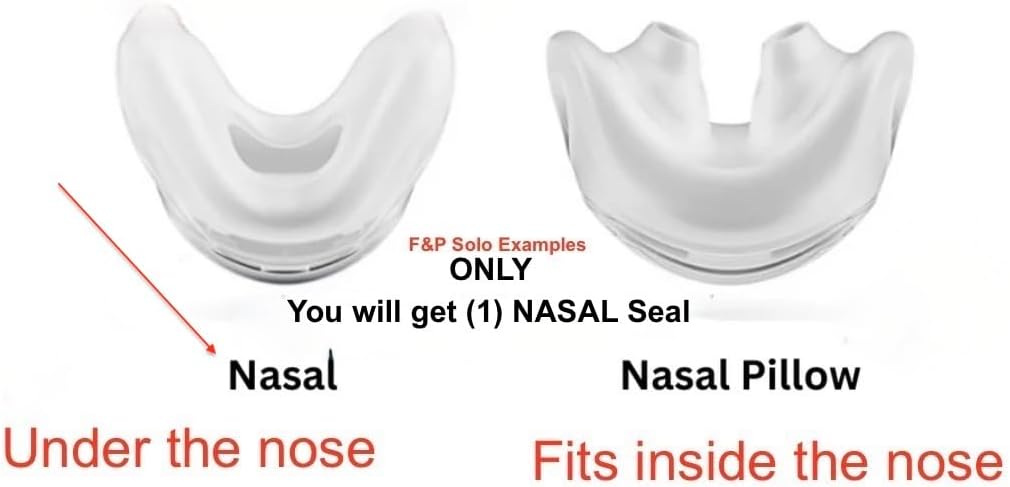 Compatible fits Like Style Solo Nasal Seal Mask Cushion That Sits Under The Nose (not in The Nose) Style for F &P Option. Size Large. One Cushion.Not to be Used w/Other Systems