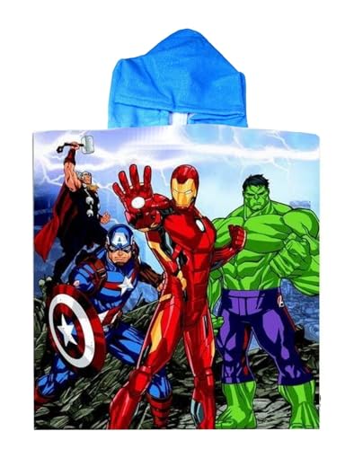GH Poncho Mare AVENGERS Bambino Telo Mare Asciugamano in Microfibra 50x100 Hulk Capitan America Iron Man