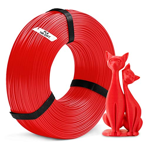 PLA Filament 1.75mm, SUNLU PLA 3D Printer Filament Refill, PLA 1.75 Spool-Less Filament, Dimensional Accuracy +/- 0.02mm, 1kg Spool(2.2lbs), No Spool, PLA Red