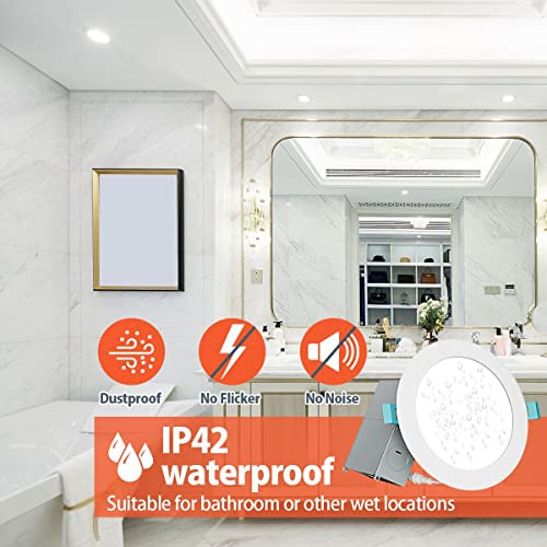 12-Pack 6 Inch Ultra Thin Led Recessed Ceiling Light Fixtures With Junction Box, Dimmable 5Cct 2700K/3000K/3500K/4000K/5000K Selectable, 13W 1280Lm Led Downlight Can Lights For Bedroom, Kitchen #TOP3