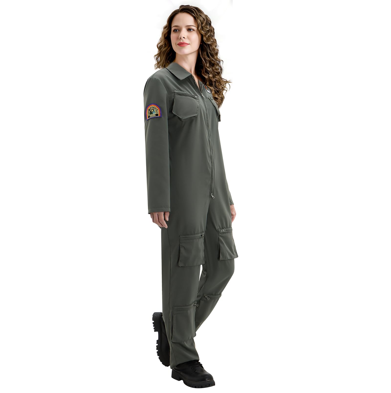 Funhoo Disfraz de Ripley para mujer, traje de vuelo redondo, película de ciencia ficción, cosplay, Halloween, overol para adultos