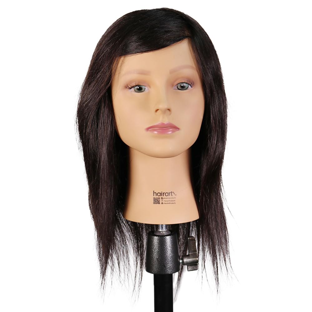Emma: [100% European Hair Mannequin] Training Head, Cosmetlogy Practice, Haircoloring, Hiarcut & Hairstyles (Dark Brown)