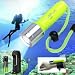 Grüne LED-Tauch-Taschenlampe mit hoher Intensität für Unterwasser-Tauchen und Nachtangeln, bis zu 100 Meter Tiefe, wasserdichte Taschenlampe aus Aluminiumlegierung, für Camping, Wandern