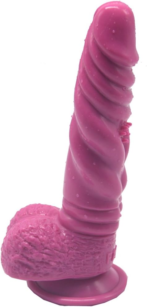 Realistic Knotted Dildo, 8Inch Silicone Anal Butt Plug Adult Sex Toys with Suction Cup for Women G-Spot Ribbed Dildos - Pink
