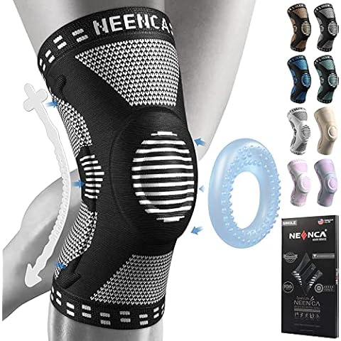 NEENCA Rodillera Profesional con Almohadillas de Gel y Estabilizadores Laterales Cover