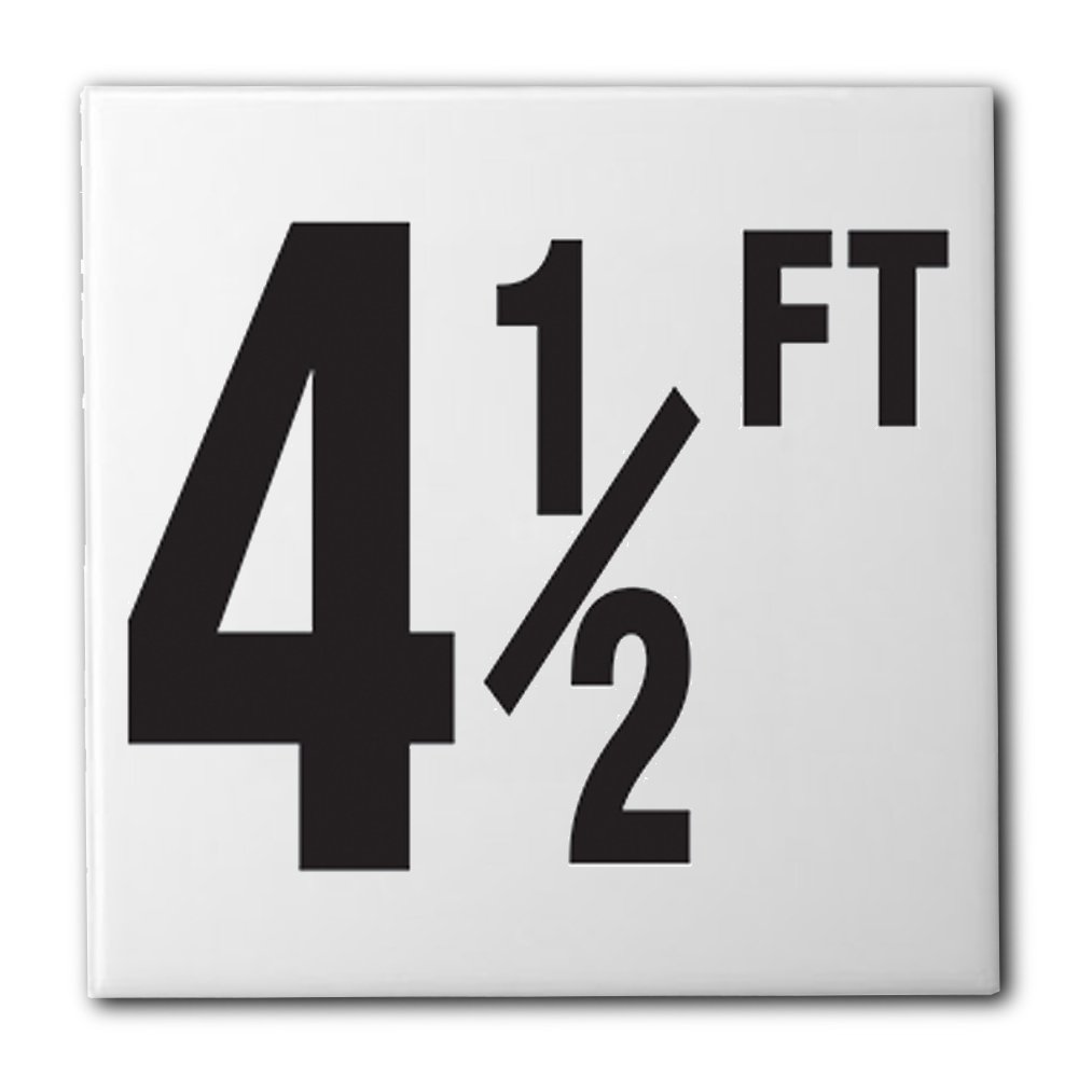 Ceramic Swimming Pool Waterline Depth Marker "4 1/2 FT" Smooth Finish, 4 inch Font