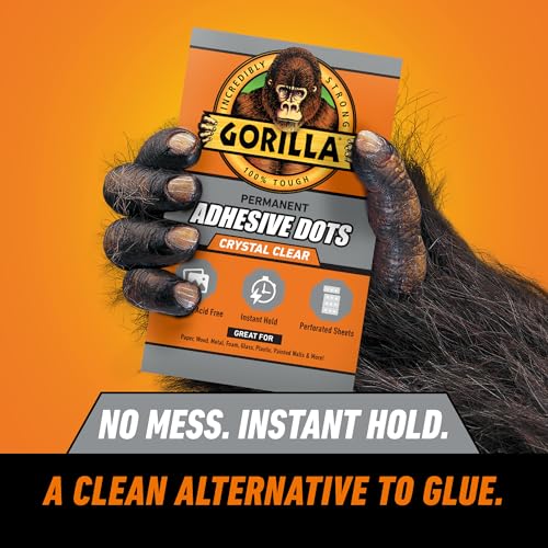 Gorilla Adhesive Dots, Double-Sided, Clear, 0.5" Diameter, 150 Pieces - image 2