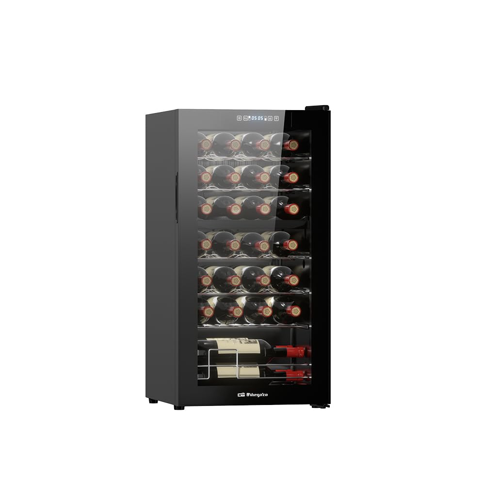 Orbegozo Vinoteca con compresor VCO 2850, volumen 74 litros capacidad para 28 botellas, refrigeracion por compresor, temperatura 5-18º, clase G, R600a
