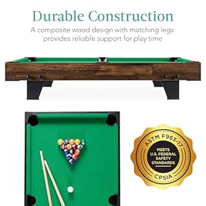 Best Choice Products 40in Tabletop Billiard Table, Pool Arcade Game Table for Living Room, Game Room w/ 2 Cue Sticks, Ball Set, Storage Bag Best Choice Products 40in Tabletop Billiard Table Pool Arcade Game Table for Living Room Game Room w 2 Cue Sticks Ball Set Storage Bag