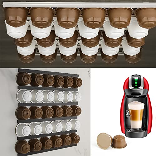 K Cup Holder, Coffee Pods Holder Storage With 6 Strips, Magnetic Stripe And Extra Adhesives, Suitable To Be Mounted Vertically Or Horizontally On Walls Or Under Cabinets, White #TOP2