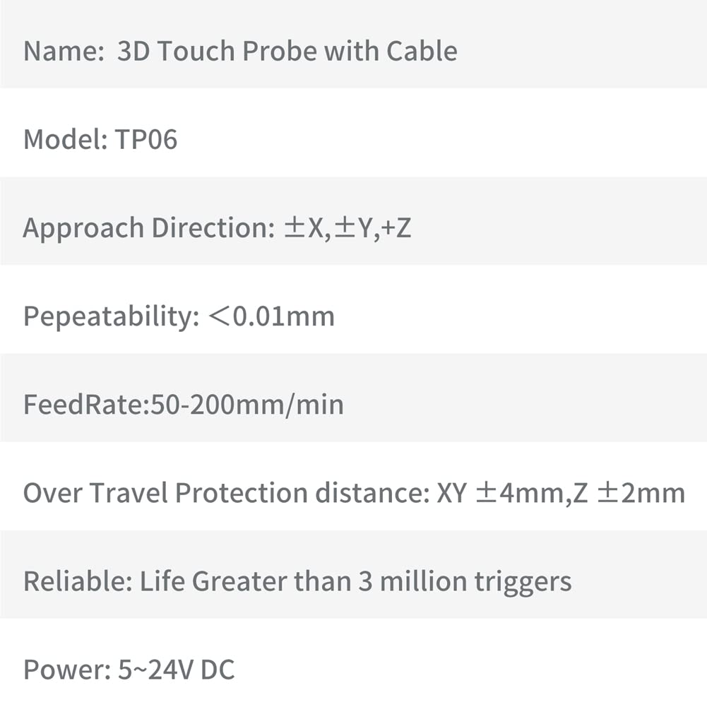 CNC Neueste V6 Anti-Roll 3D Touch Probe Kantenfinder zum Finden der Mitte Desktop-CNC-Sonde Kompatibel mit und Grbl A