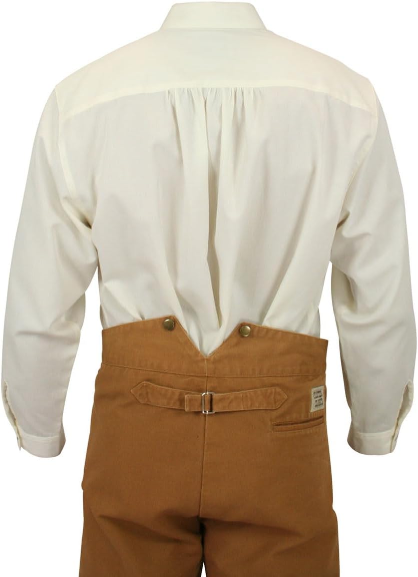 Historical Emporium Men's Banker Club Collar Cotton Dress Shirt, Victorian Edwardin Period Formal Costume Reenactment
