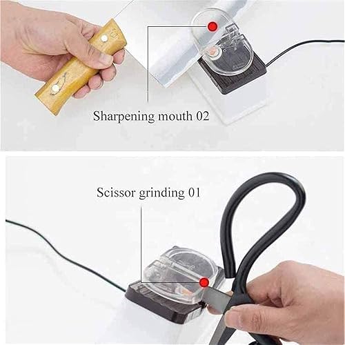 Miniatura 2 de JYYBN Afilador de cuchillos, afilador de cuchillos eléctrico de 2 etapas para el hogar, afilado rápido de 15 grados, con afilador de tijeras y caja