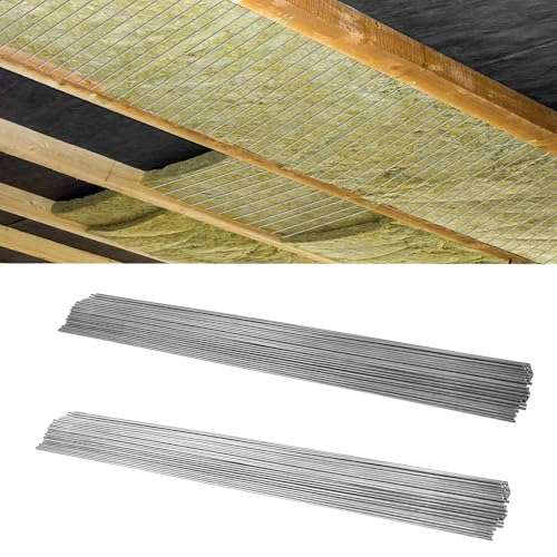 Image of 200 Pcs 24 Inch Insulated Wire Support - 1095 Carbon Steel Metal Wire for Attic & Ceiling Insulation