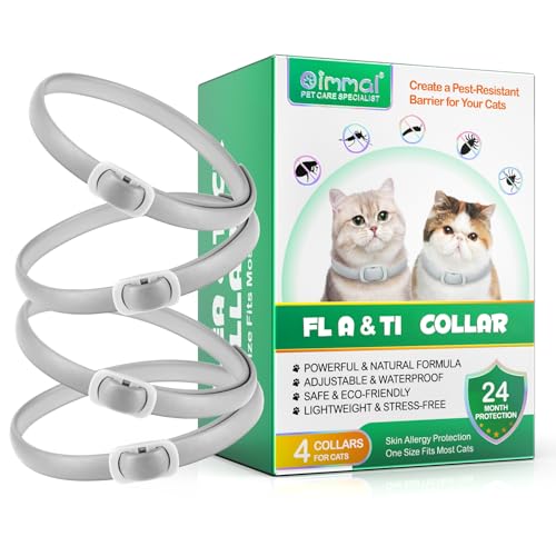4 Pezzi Collare per Cani, Collare con zecche per Cani, Impermeabile Zecche, 4 * 6 Mesi di Efficacia Protezione, Collar Dog, Collars for Dogs, Suitable for Dogs over 7 Weeks,60CM