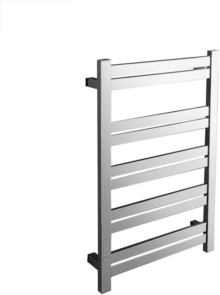 APUM Wall Mounted Towel Warmer, Electric Heated Towel Rack for Bathroom Stainless Steel Towel Heater Rail, Chrome,Plugin