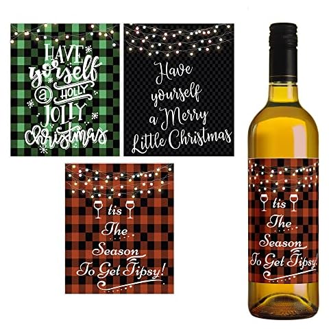 Packwith Christmas Wine Bottle Stickers Cover