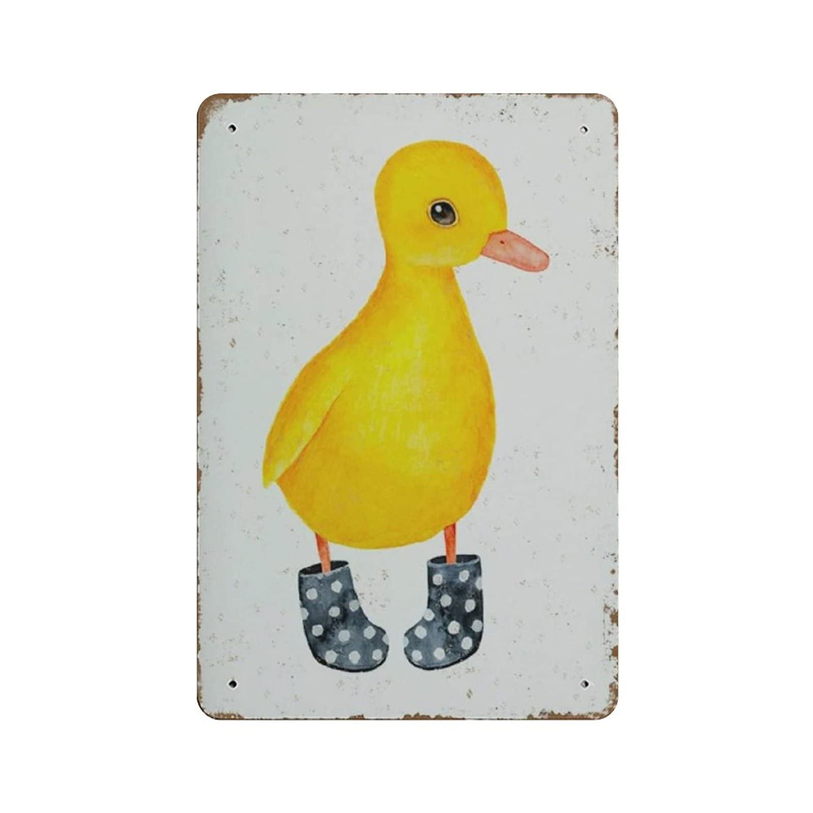 rayprint Little Funny Duck Metal Wall Poster Tin Sign Vintage Dinner Room Restaurant Cafe Shop Decor 12x8in (30x20cm)