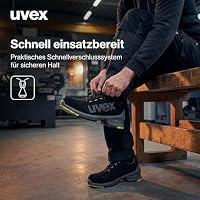 Uvex 1 gelochter Halbschuh, Sicherheitsschuhe S1 SRC, Arbeitsschuhe für Damen & Herren, Schwarz/Lime - Gr. 47 – Ansicht 6