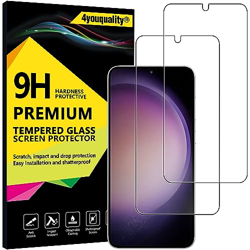 4youquality Screen Protector for Samsung Galaxy S23 Tempered Glass Film 2-Pack [LifetimeSupport][Impact-Resistant][Anti-Scratch]