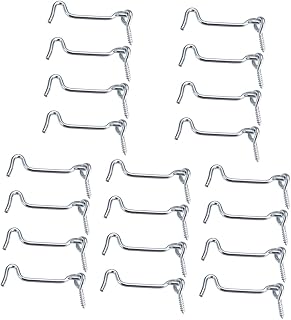 OSALADI 20 Sets Window Door Hook Wind Hook Swivel Hooks Window Eye Hook Metal Gate Garage Door Eye Hook Cabin Hook Eye Latch Door Hook Lock Door Lock Latch Silver Iron Carbon Steel Screen