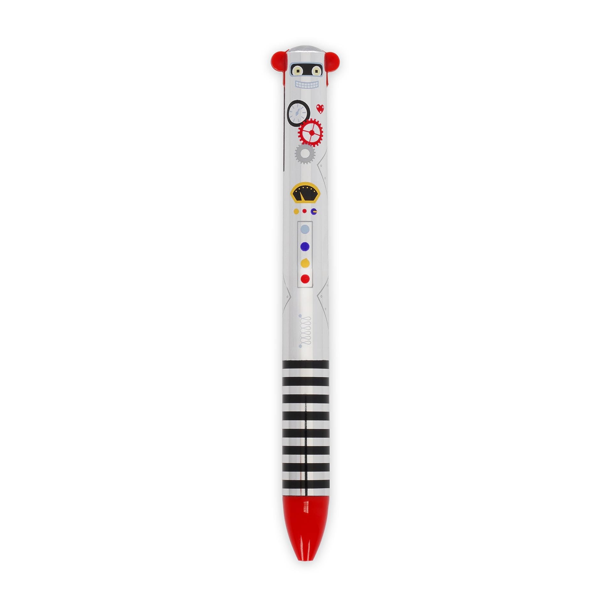 Legami Click & Clack Bicolour Ballpoint Pen - Ideal for School Home Office Bicolour 1mm Tip Diameter Robot Theme