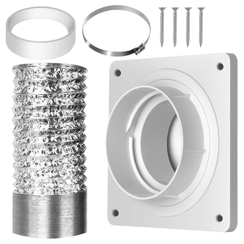 Tuyau d'évacuation pour sèche-linge - Kit de ventilation pour intérieur - Kit de raccordement pour plaques de montage mural et ventilateurs d'évacuation