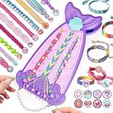 2-in-1 Friendship Bracelet Making Kit, Arts and Crafts for Girls Ages 8-12, Jewelry Making Kit＆DIY Travel Activity Toys Set, Christmas Birthday Gifts for 6 7 8 9 10 11 12 Year Old Teen Girls (Purple)