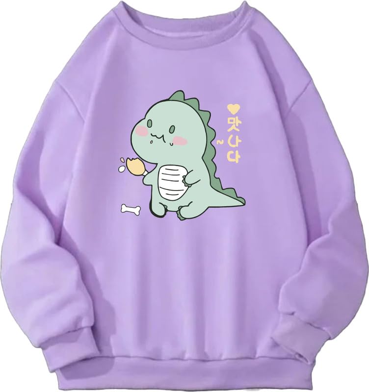 Image of Cute Dinosaur Sweatshirt Hoodie Women Girl Casual Stylish Black Lavender Pink White 399 499 Under
